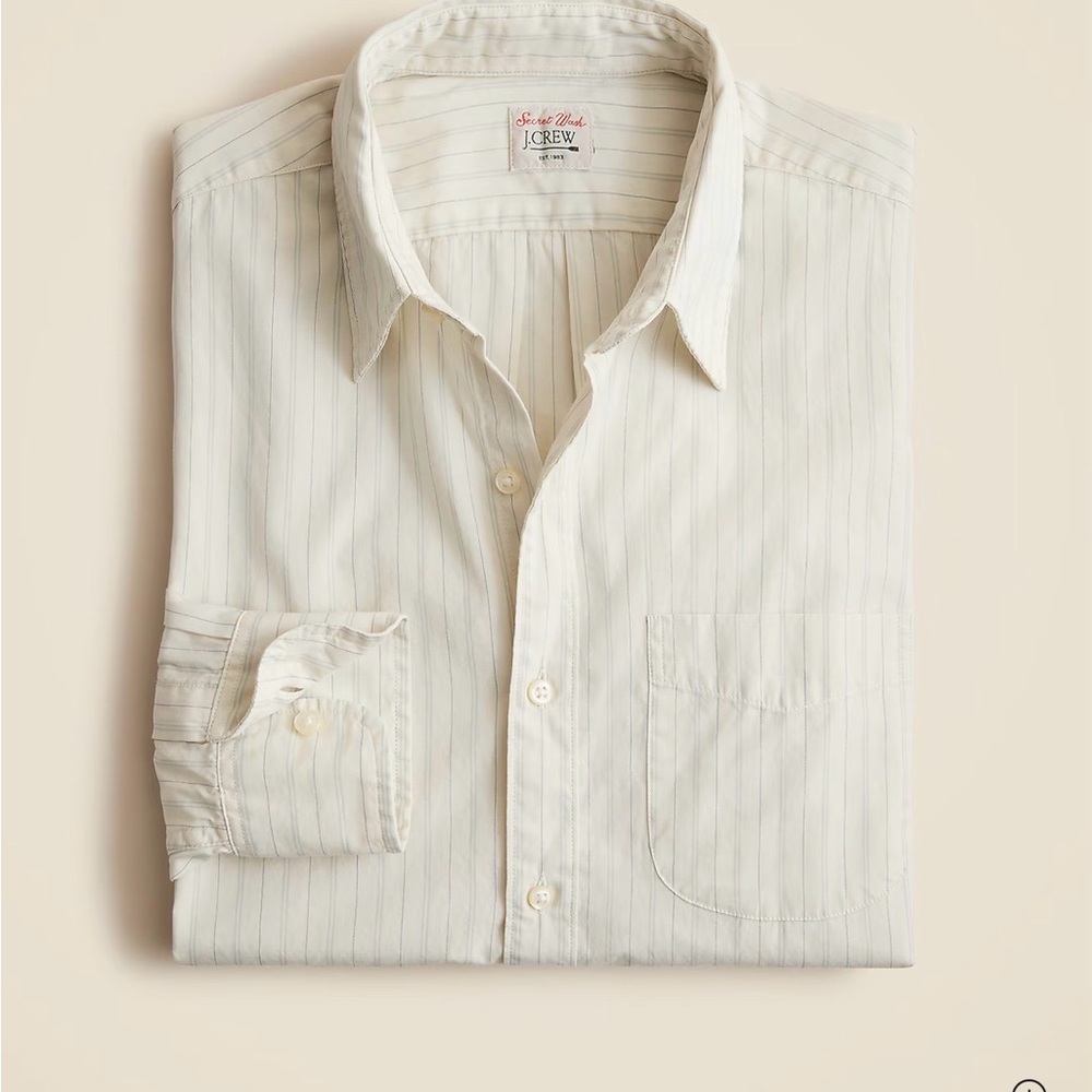 J. Crew Men's Secret Wash cotton poplin shirt with point collar